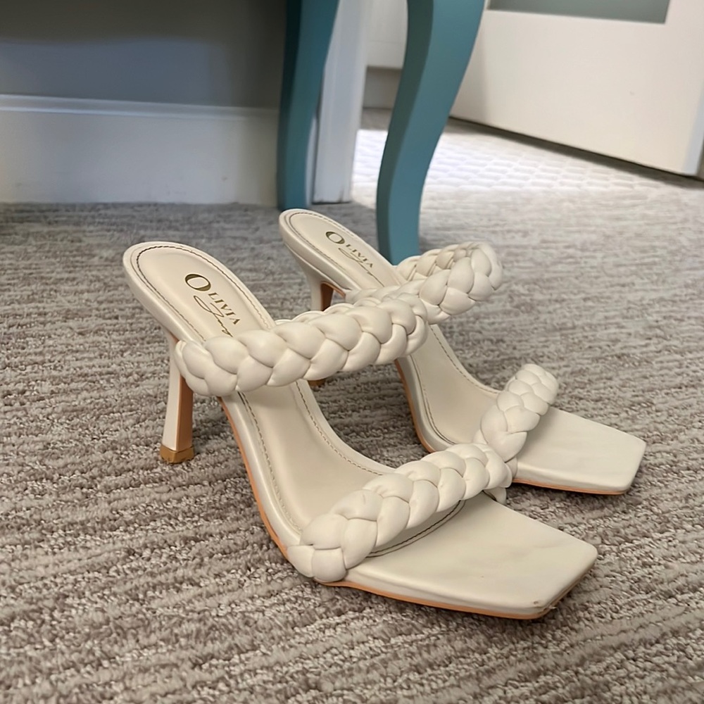 White Strap Heels